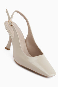 Senja Beige Square Toe Women’s Heeled Shoes