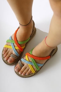 Spresa Mink Thick Soled Rope Sandals