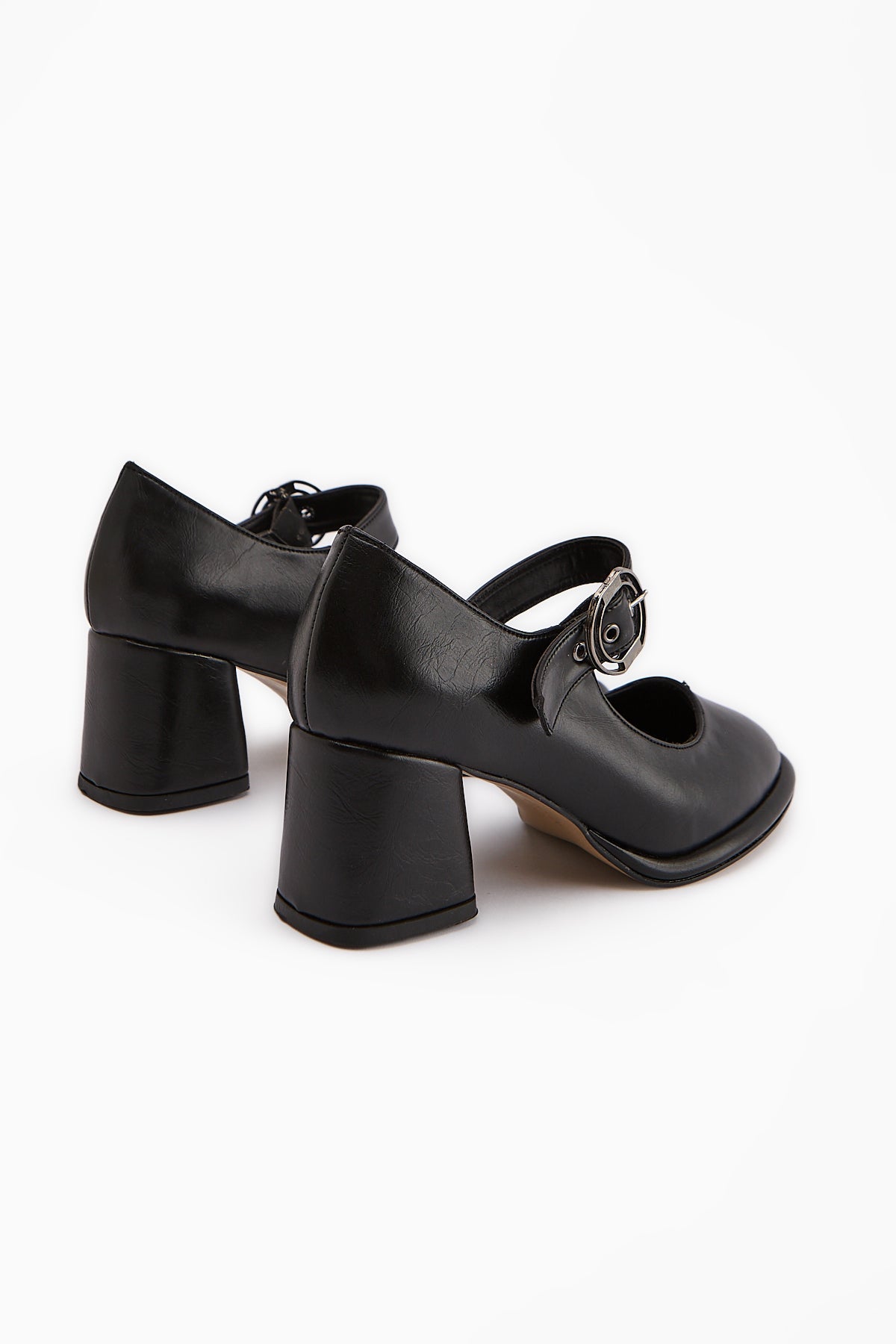 Nana – Black Buckle Heeled Shoe (Women)