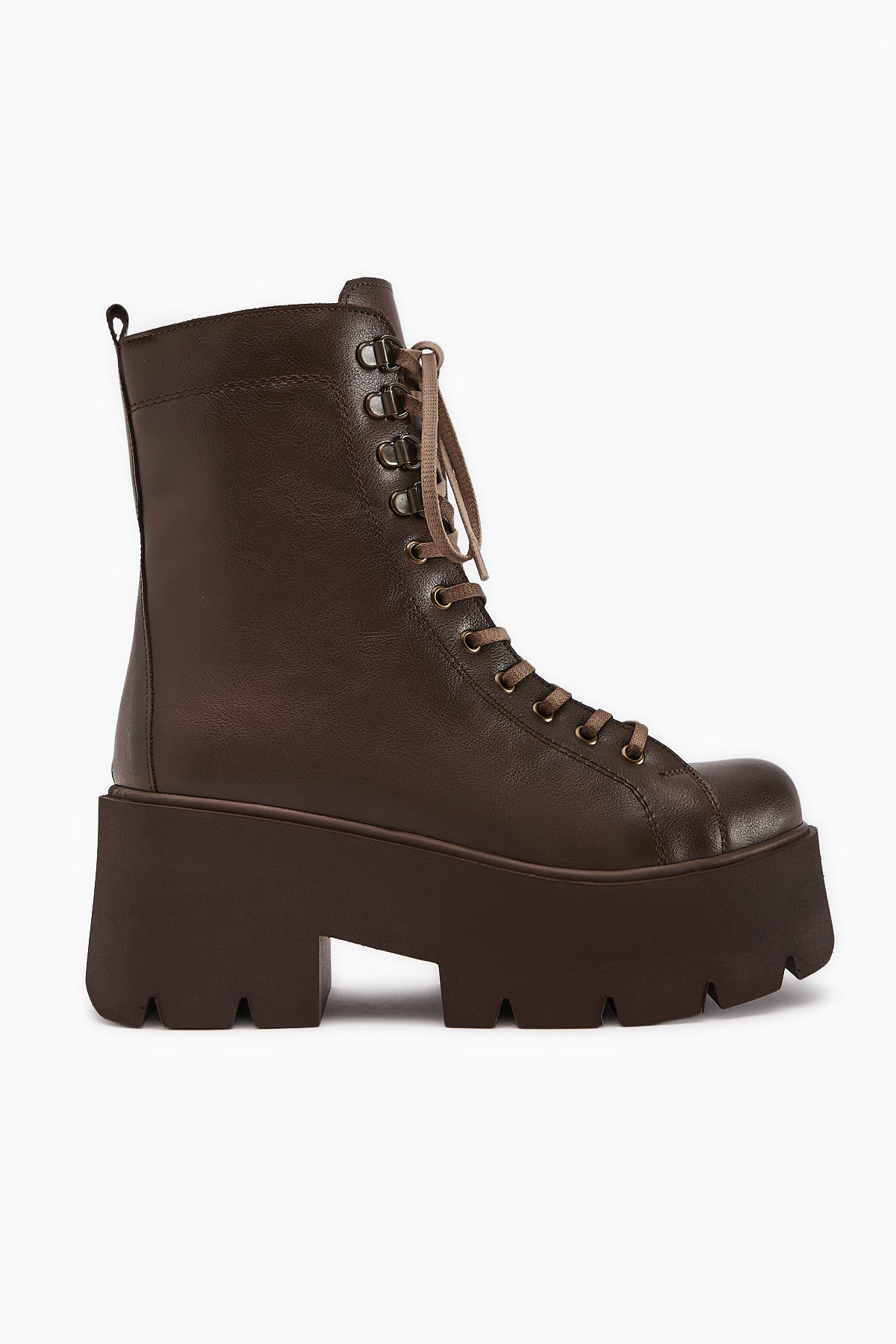 Brit – Brown Platform Combat Boot (Women)
