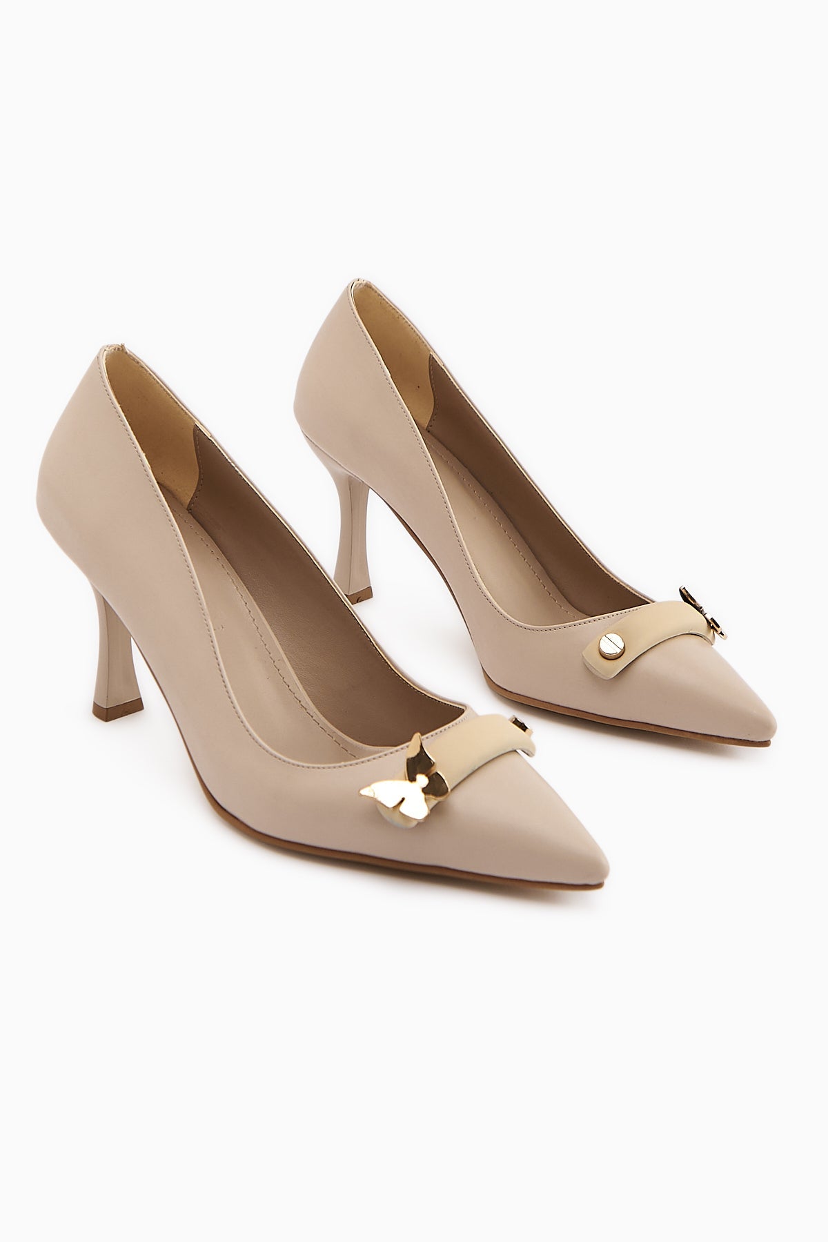 Misa – Beige Buckle-Detail Stiletto (Women)