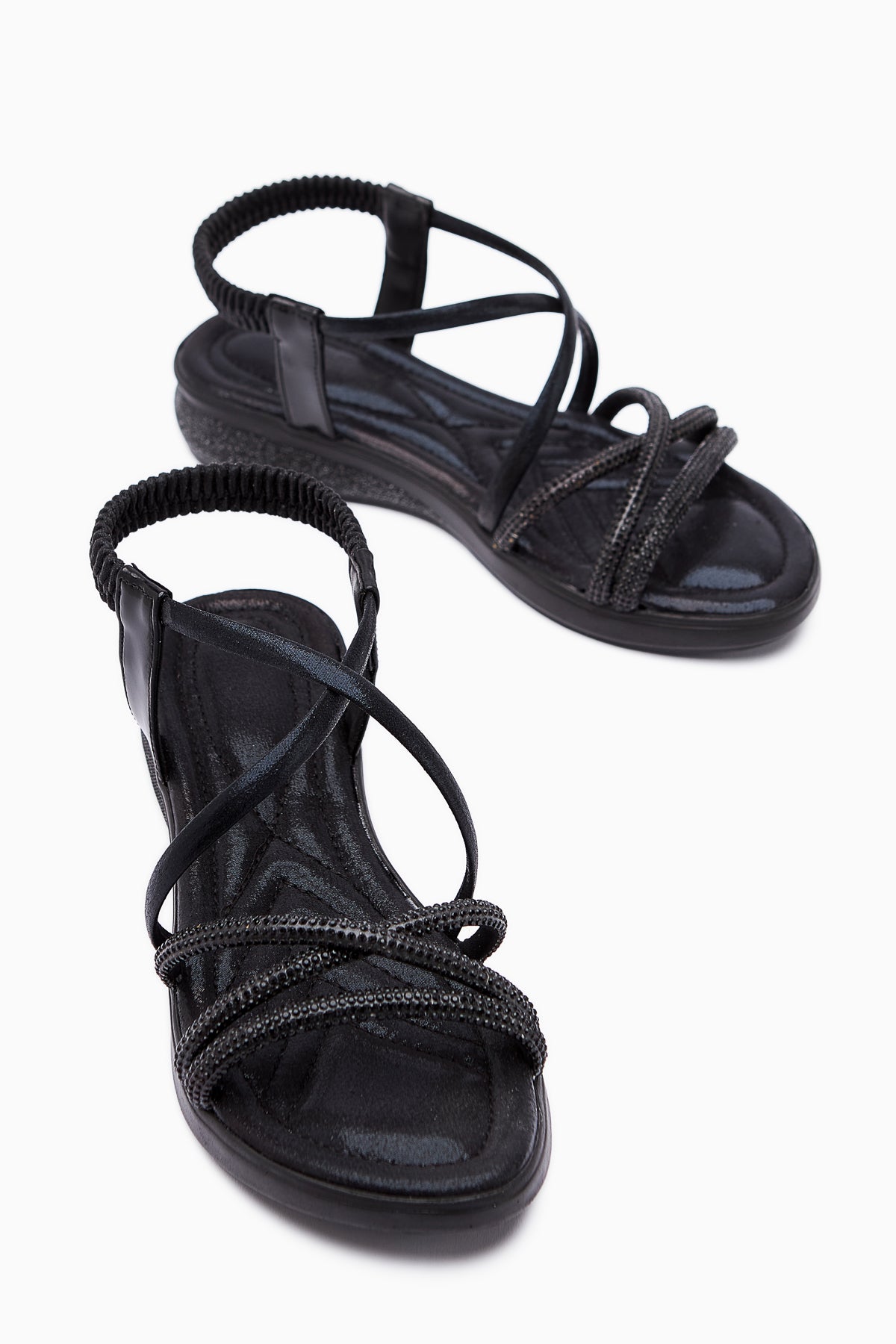 Taida Black Gemstone Women's Sandals