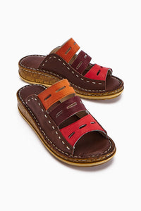Genuine Leather Joelle Earth Comfort Laser Cut Slippers