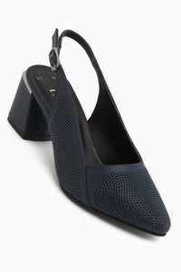 Donia Genuine Leather Navy Heeled Women’s Sandal