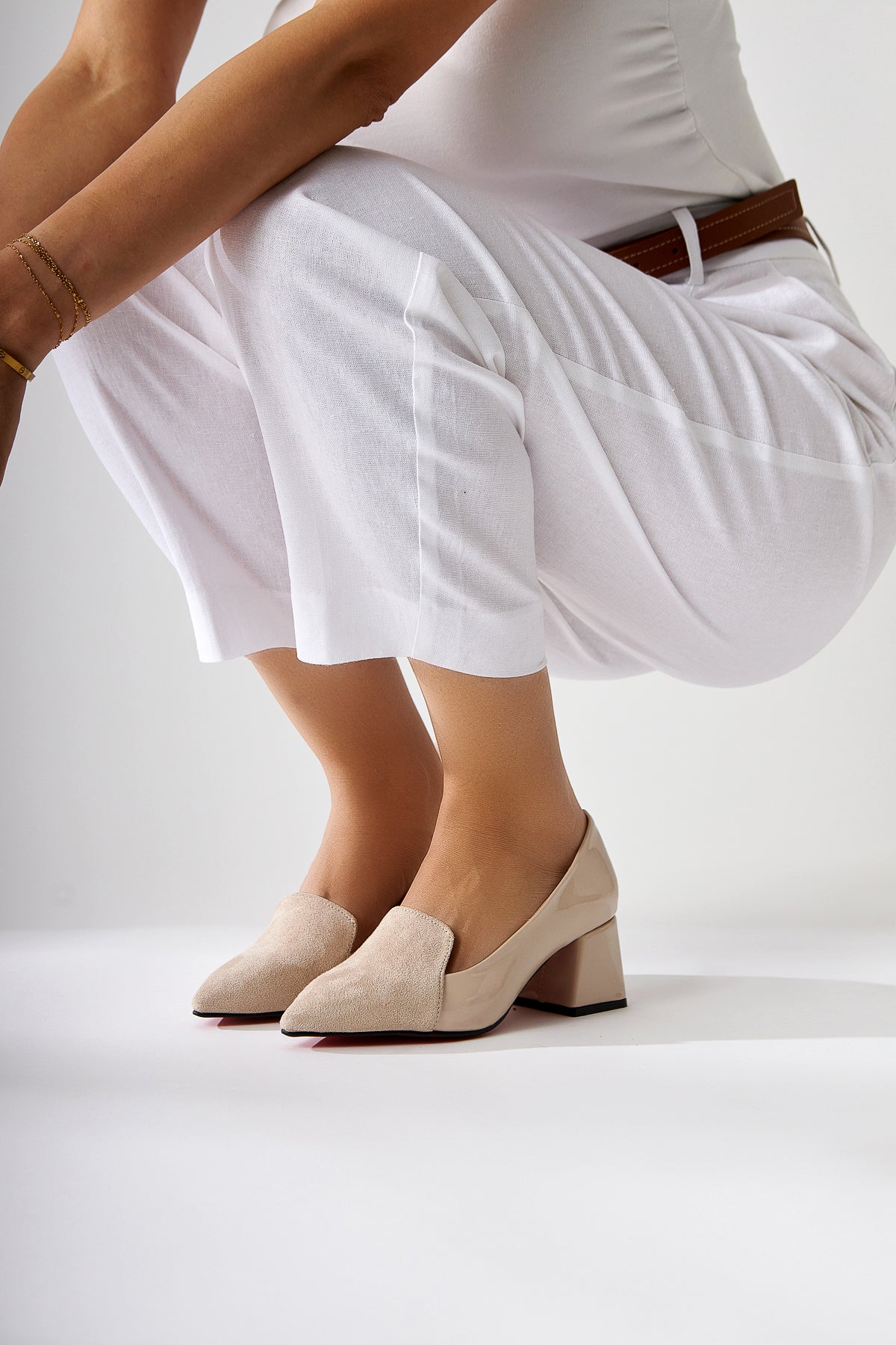 Gisela Patent Leather with Suede Detail High Heels for Women