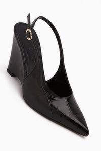 Tira Black Wedge Pointed Toe Women’s Sandal