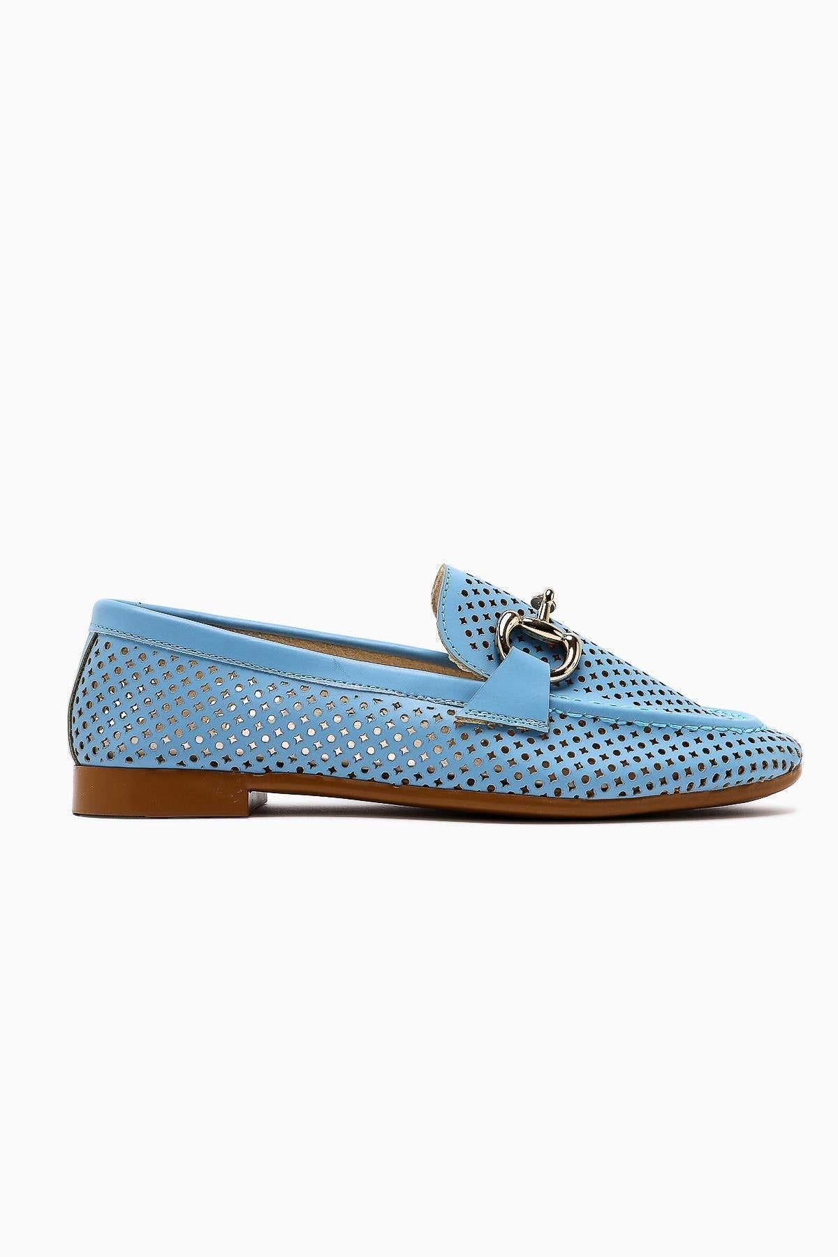 Gazali – Blue Buckle-Detail Ballet Flat (Women)