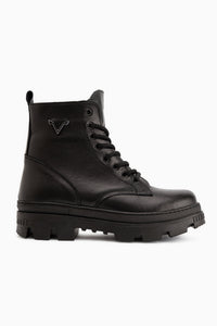 Moira Genuine Leather Black Lace-Up Women’s Boots