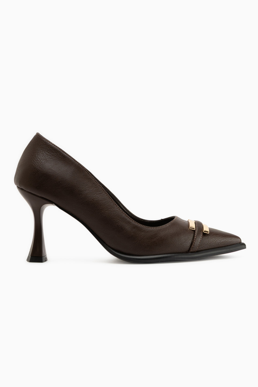 Daria Brown Buckled Women’s Heeled Shoes