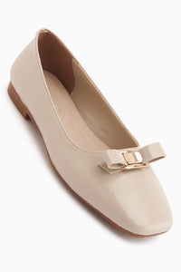 Darin Beige Bow Detailed Women’s Ballet Flats
