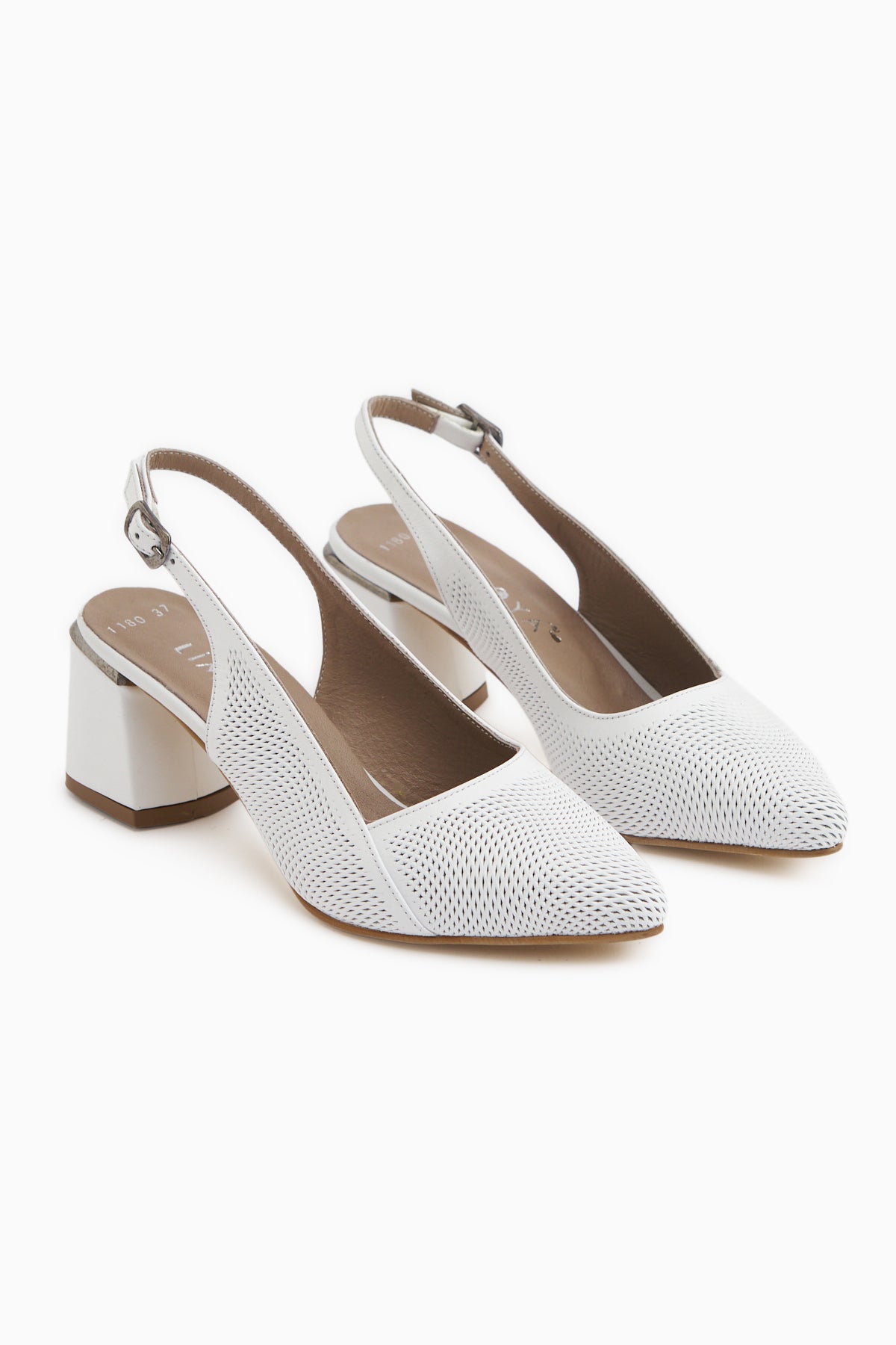 Donia Genuine Leather White Heeled Women’s Sandal