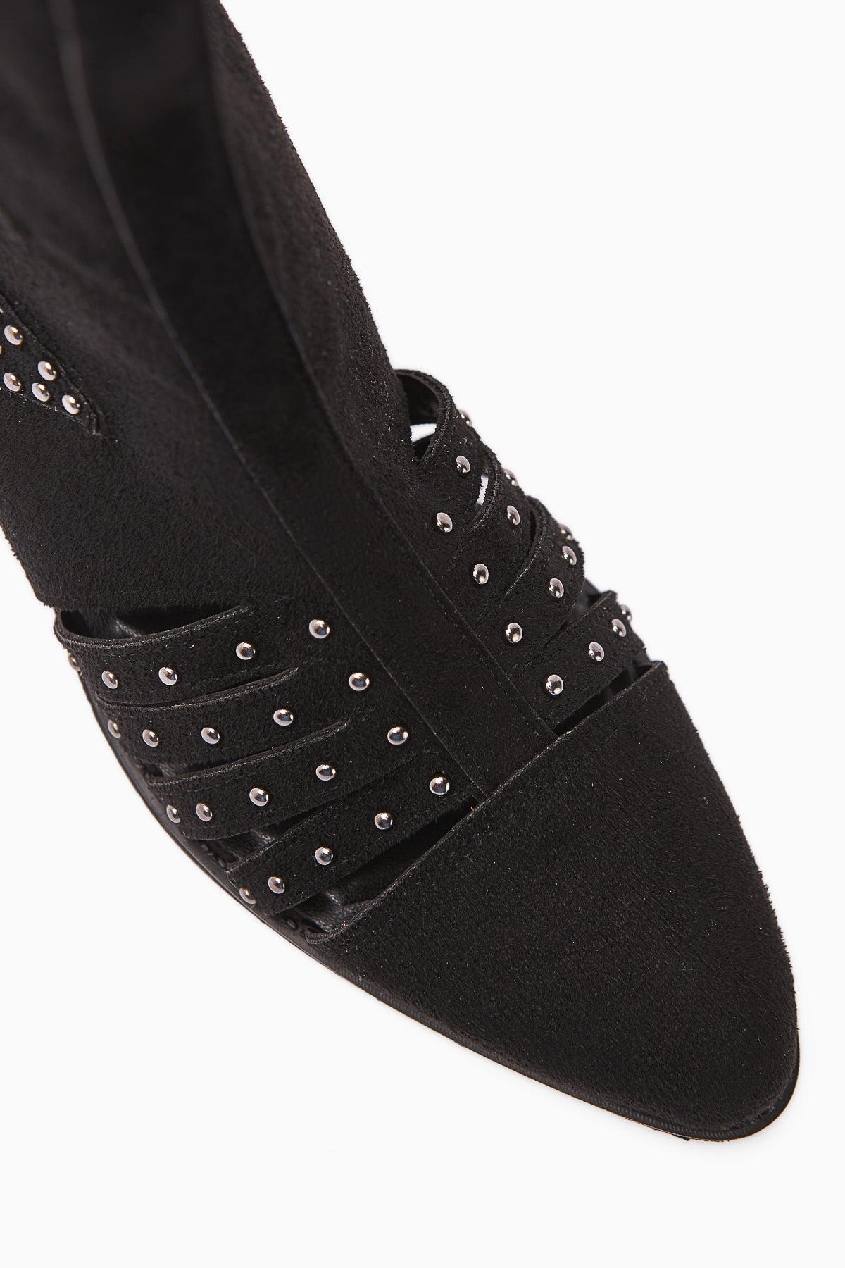 Mayra – Black Suede Studded Back-Zip Western Summer Boot (Women)