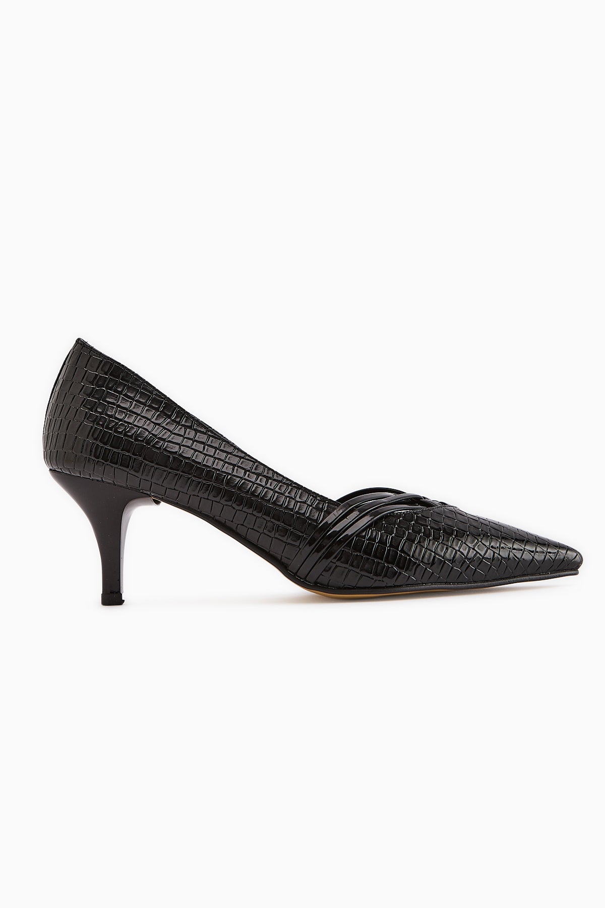 Riyam – Black Croc-Embossed Stiletto (Women)