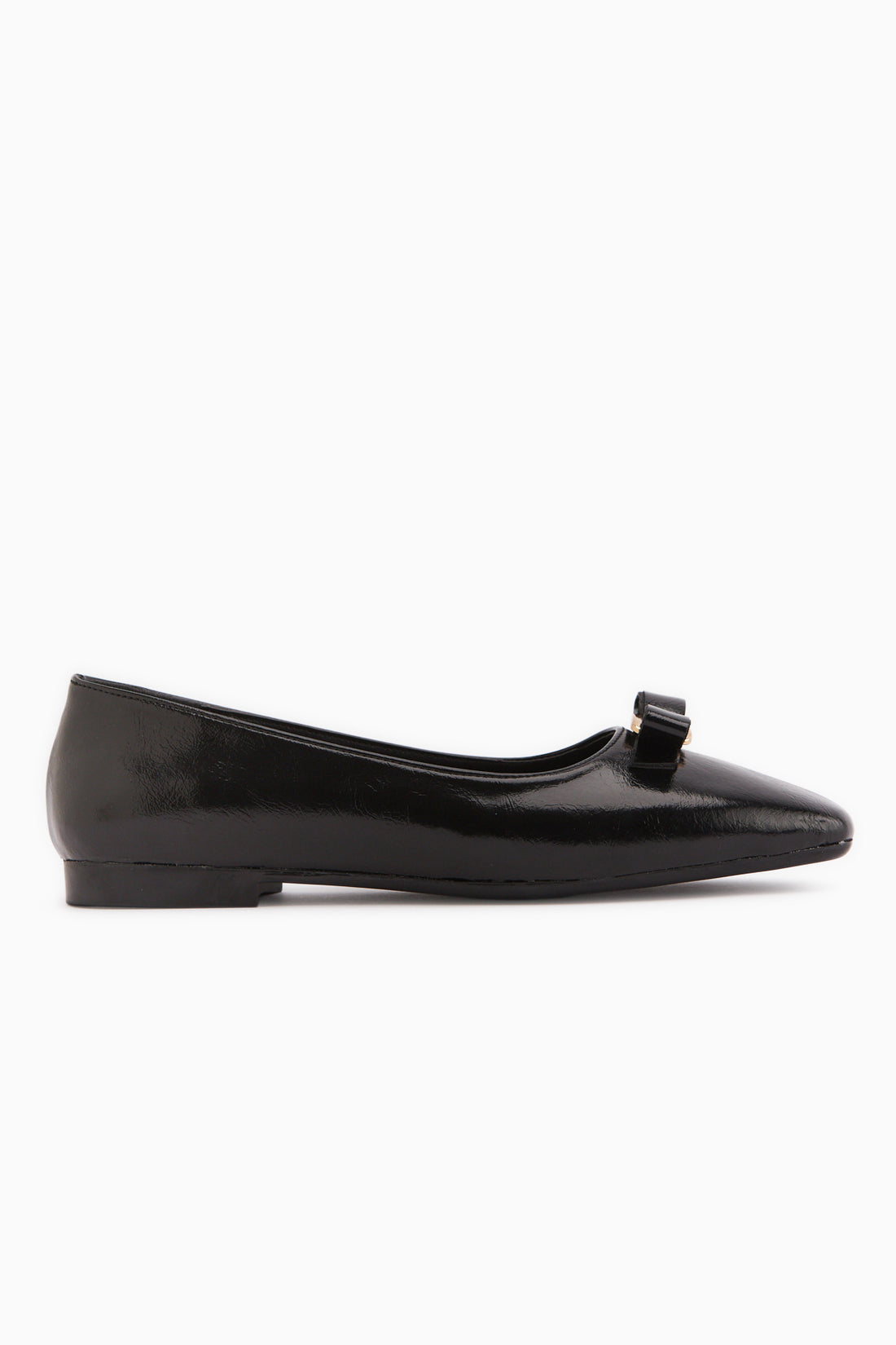 Darin Black Bow Detailed Square Toe Women’s Ballet Flats
