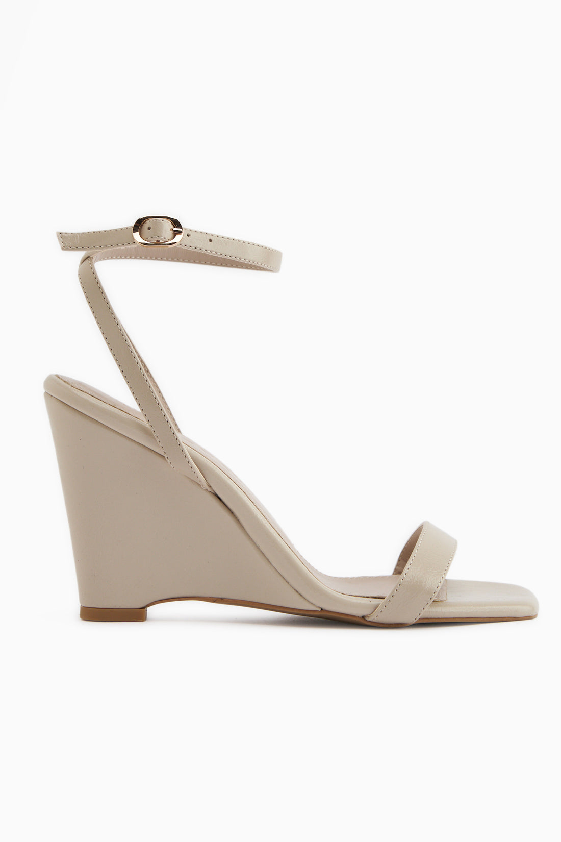 Novah Beige Ankle Strap Women’s Wedge Sandal
