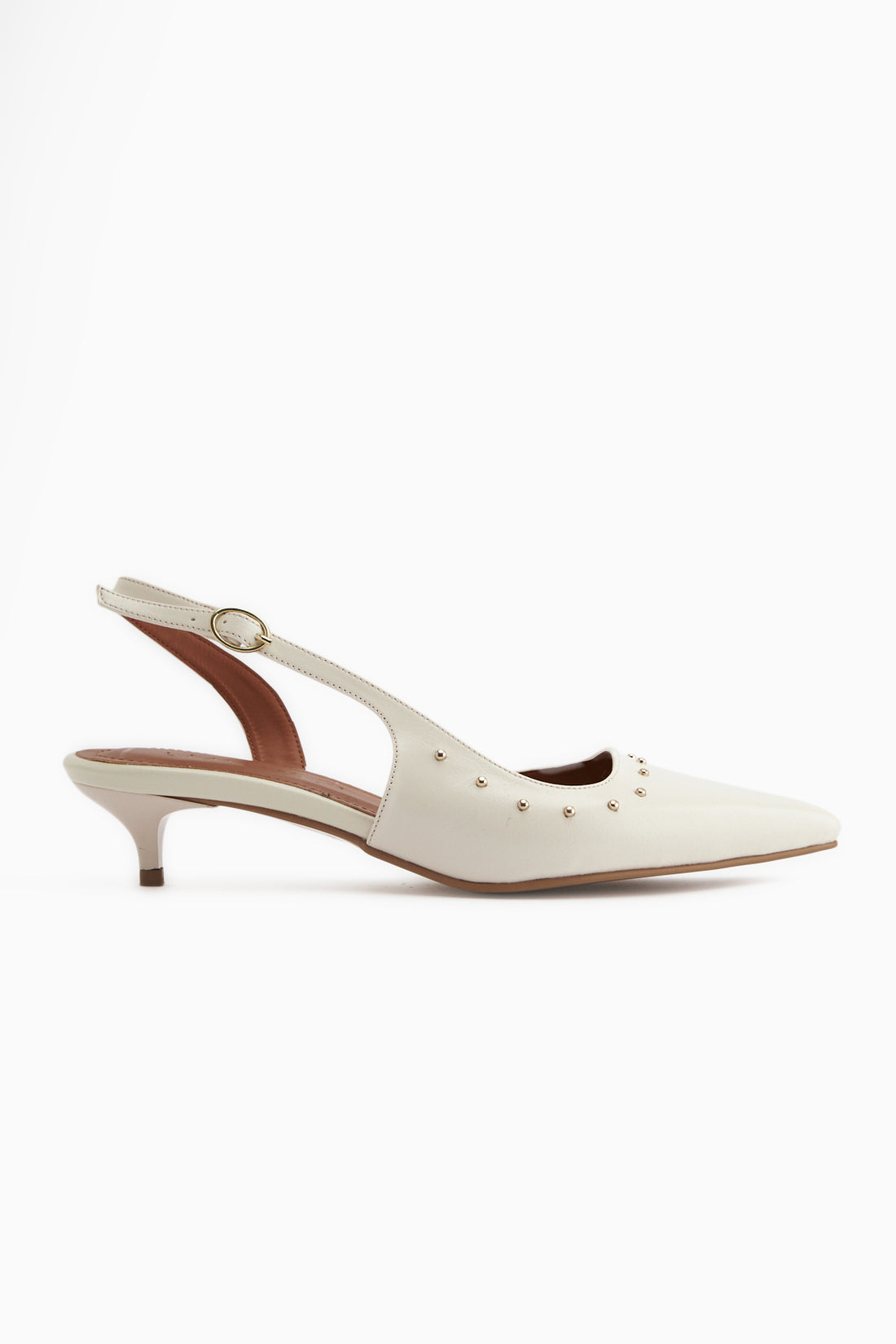 Marica Beige Buckled Short Heeled Women’s Shoes