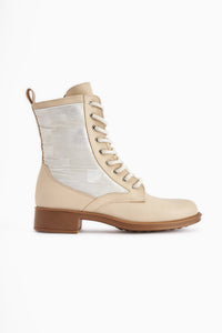 Chrissi Beige Hologram Detailed Women’s Boots