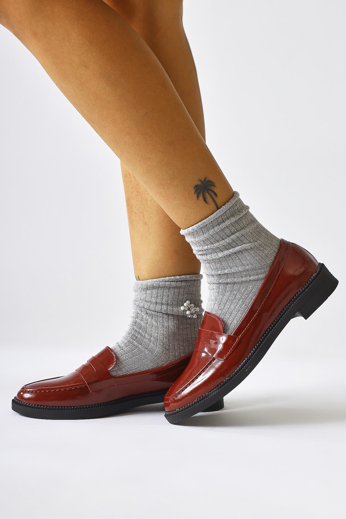 Amelina Burgundy Patent Everyday Shoes