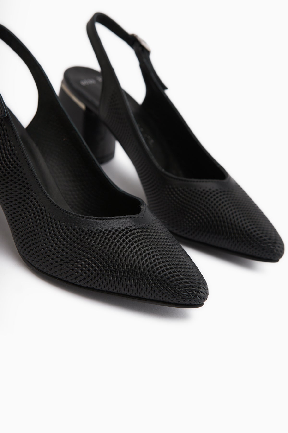 Ravina Genuine Leather Black Heeled Shoes