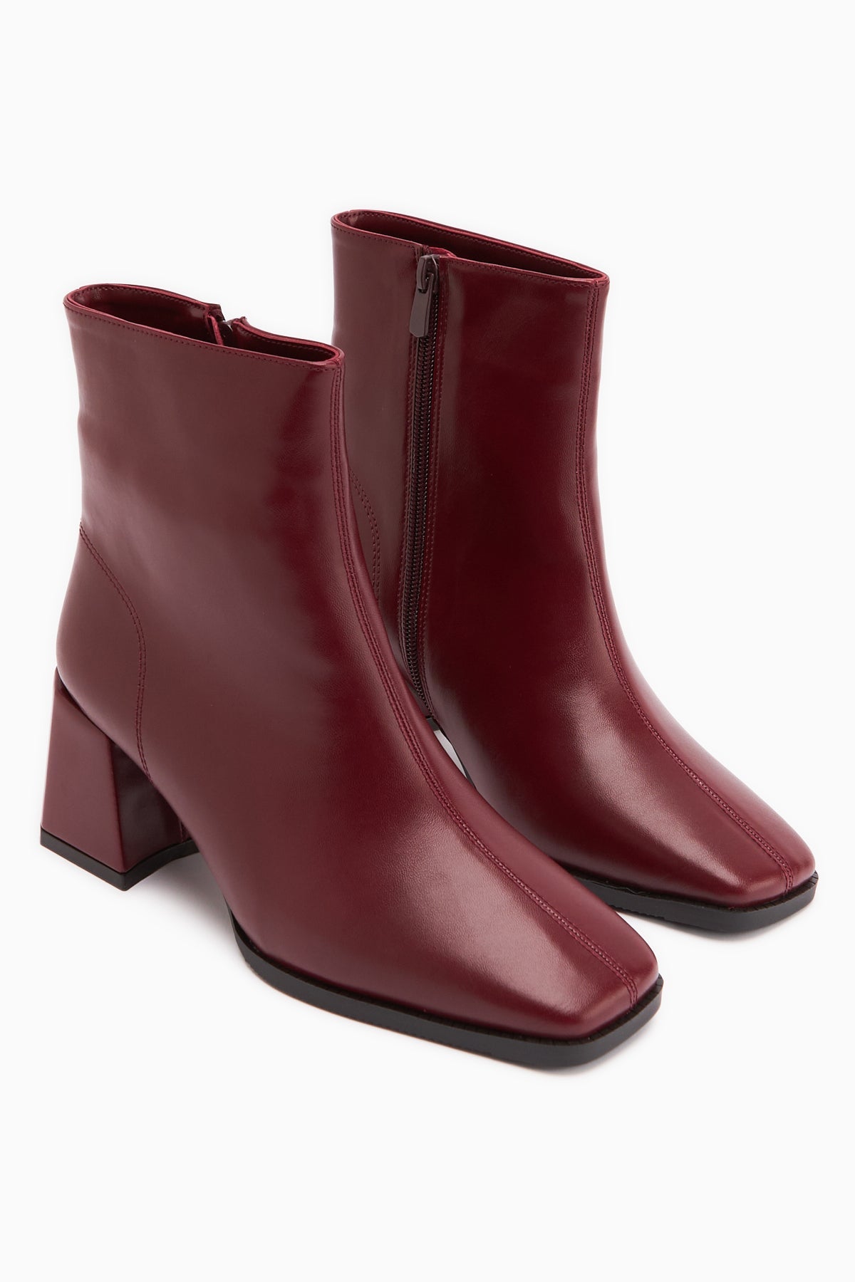 Margot – Burgundy Suede Round-Toe Heeled Boot (Women)