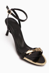 Kasia Black Buckled Women’s Heeled Shoes