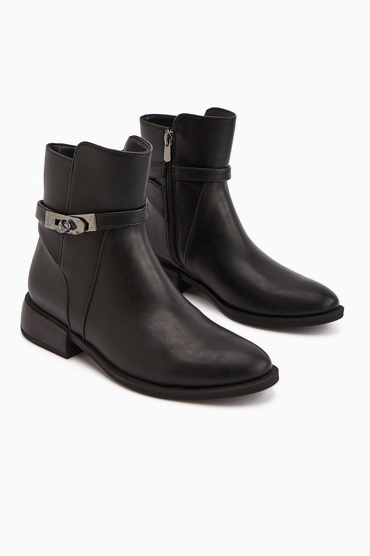 Tinna Black Buckled Women's Boot