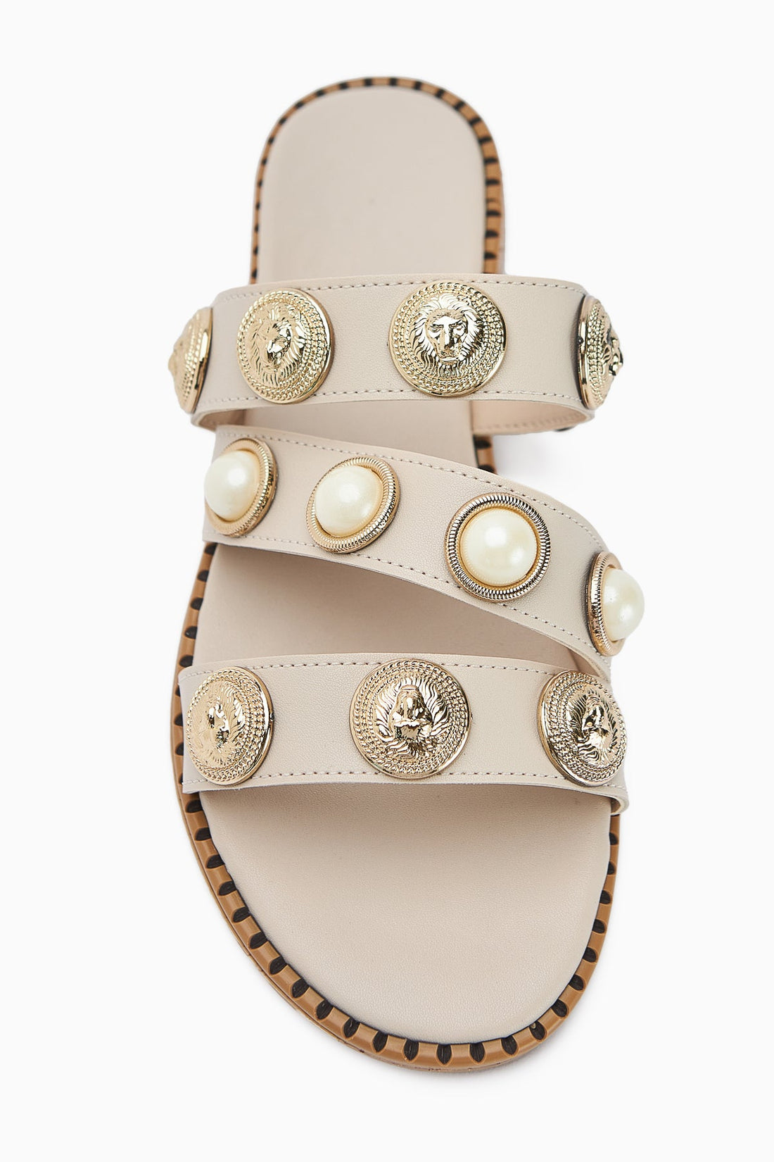 Renaz Nude Pearl Flat Women's Slipper