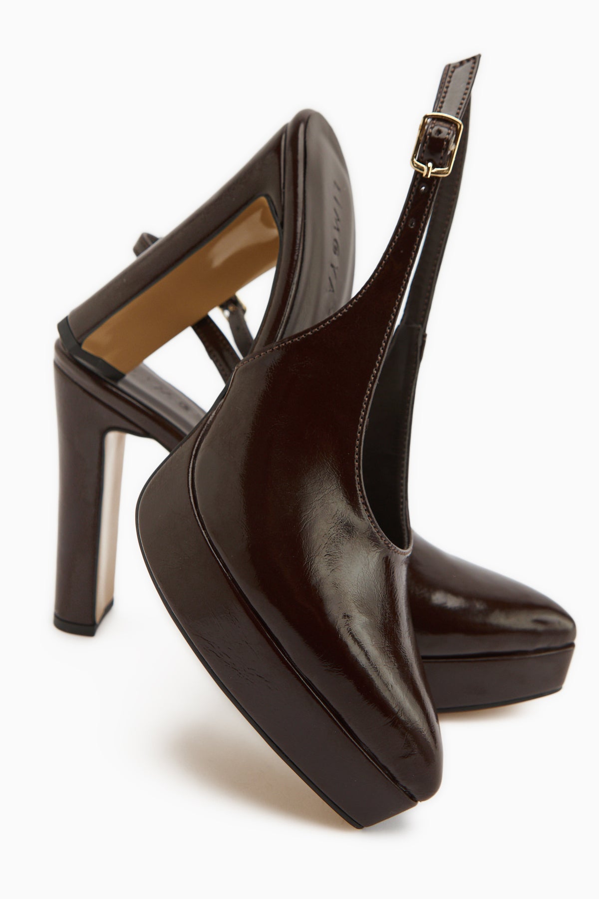 Ramia Brown Pointed Toe Platform Heeled Women’s Shoes