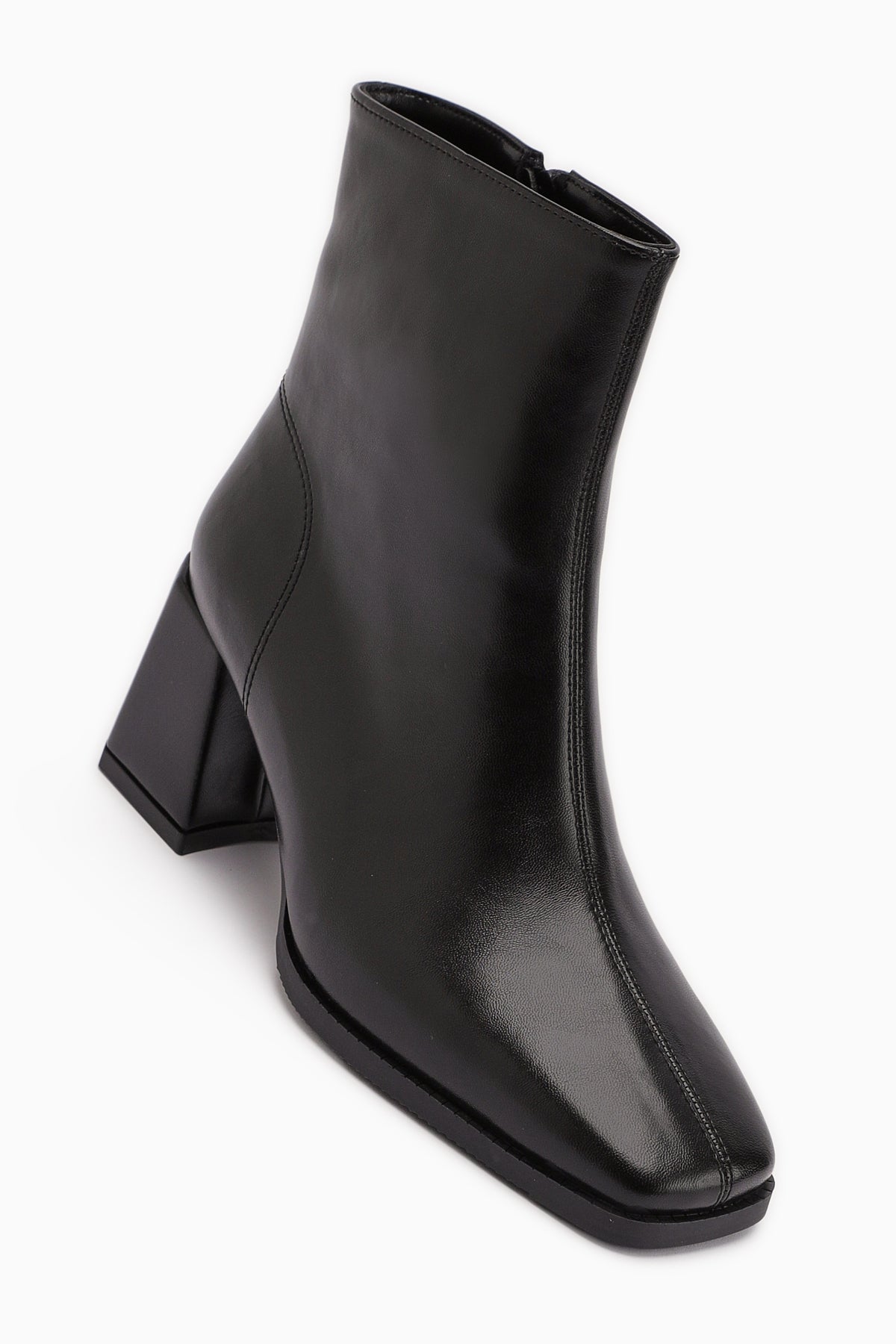 Margot Black Square-Toe High-Heeled Women's Boot