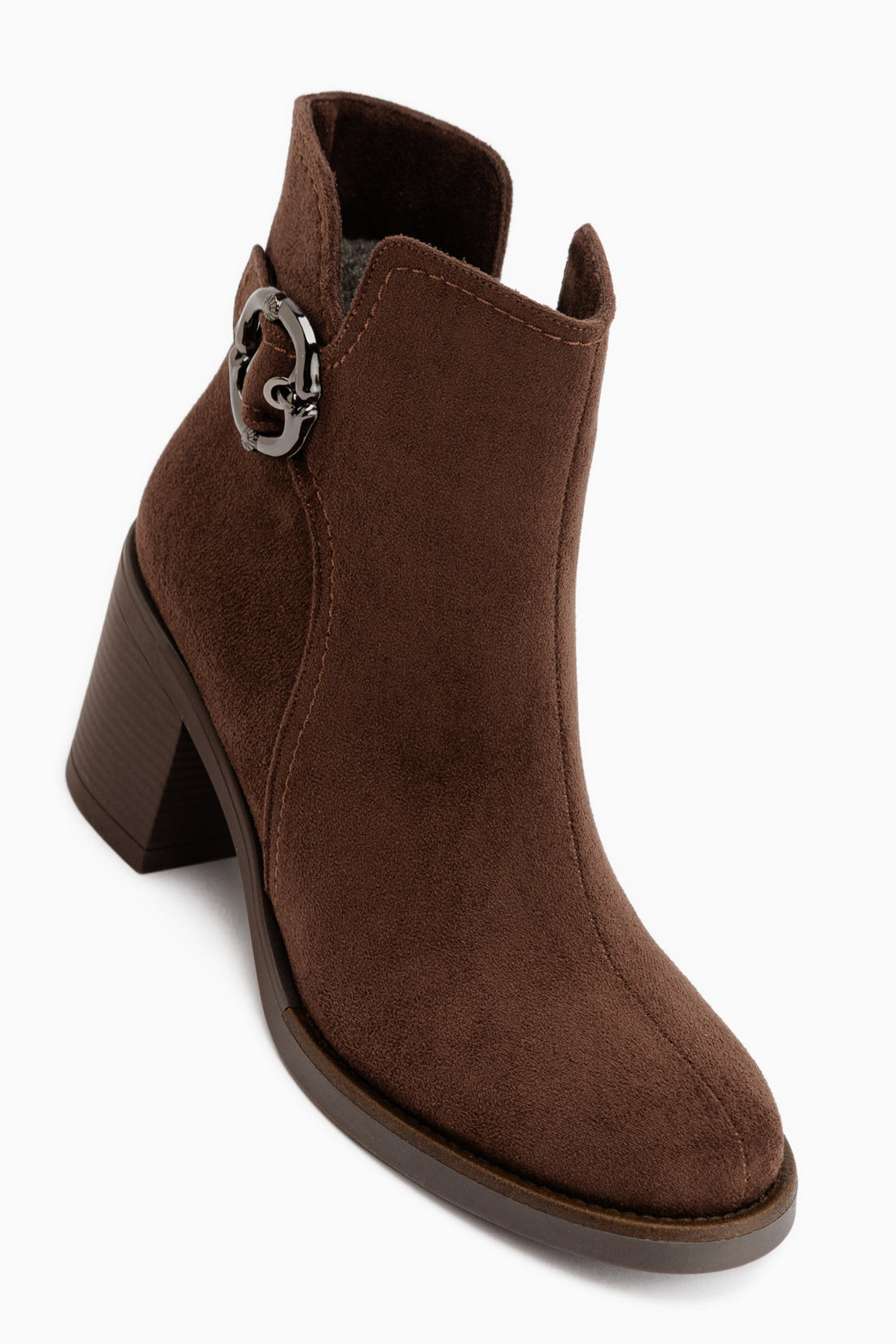 Tania Brown Suede Buckle Detailed Women’s Boots