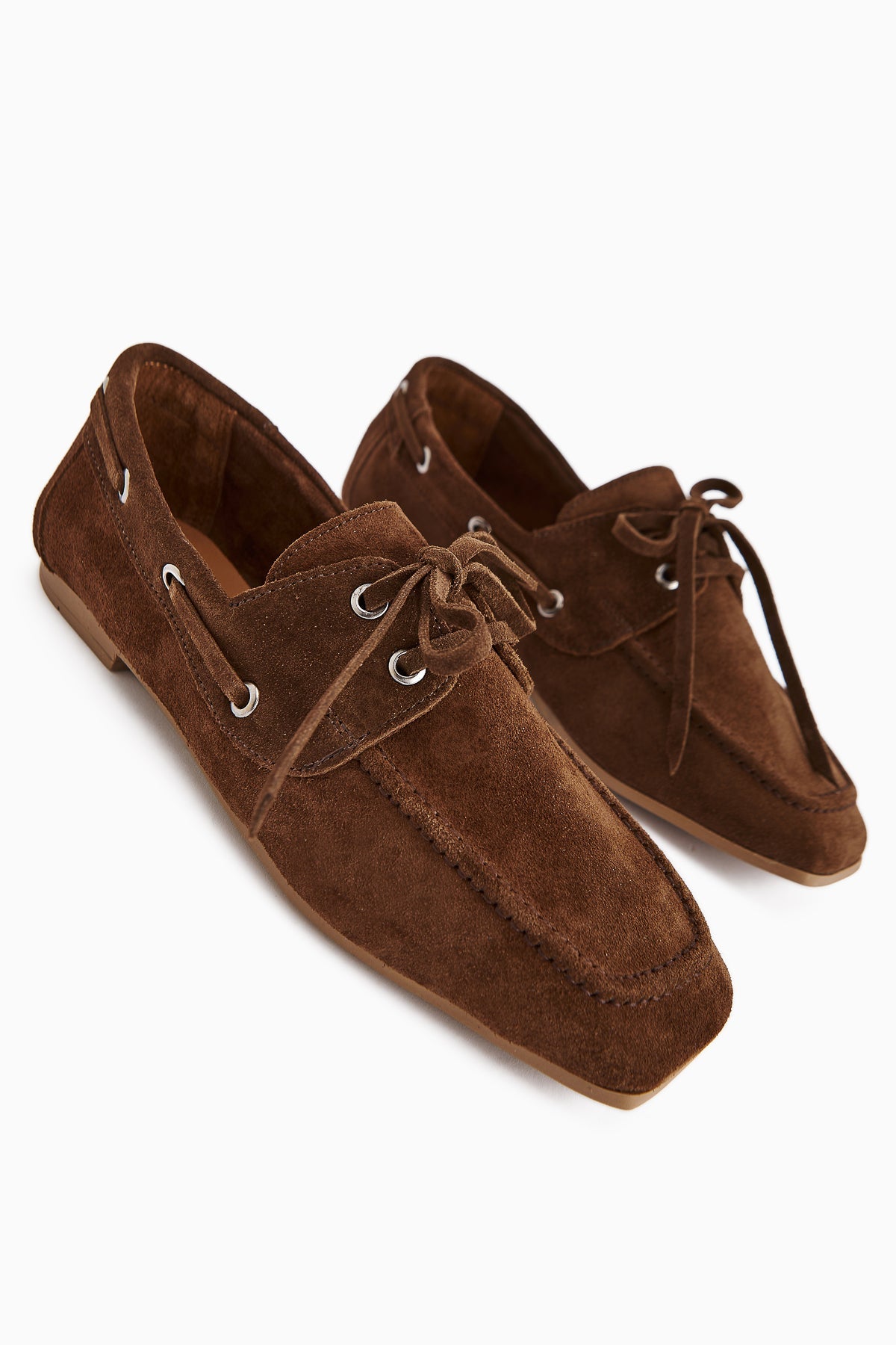 Arian Genuine Leather – Brown Suede Lace-Up Casual Loafer (Women)