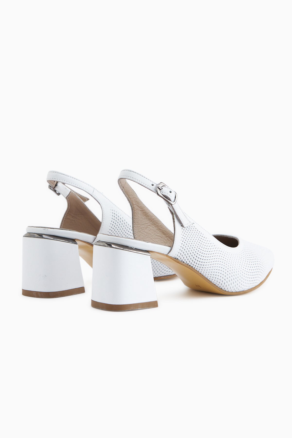 Ravina Genuine Leather White Women’s Heeled Shoes