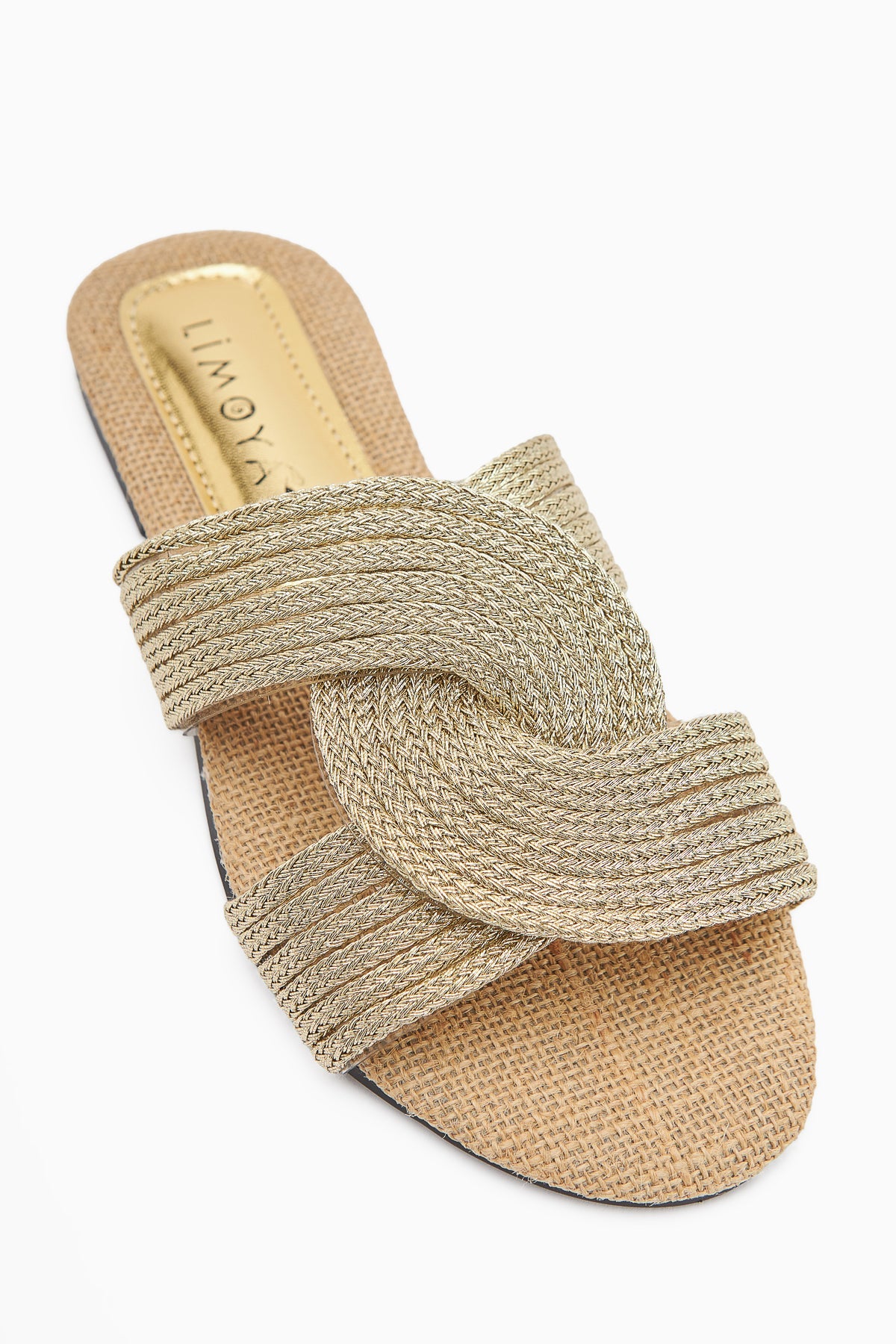 Nihaal – Straw Cross-Strap Flat-Sole Slide (Women)