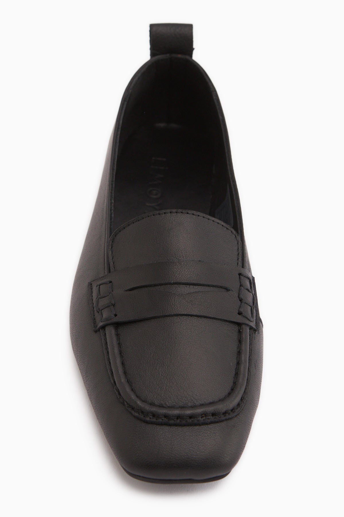 Genuine Leather Black Square-Toed Women’s Ballet Flats