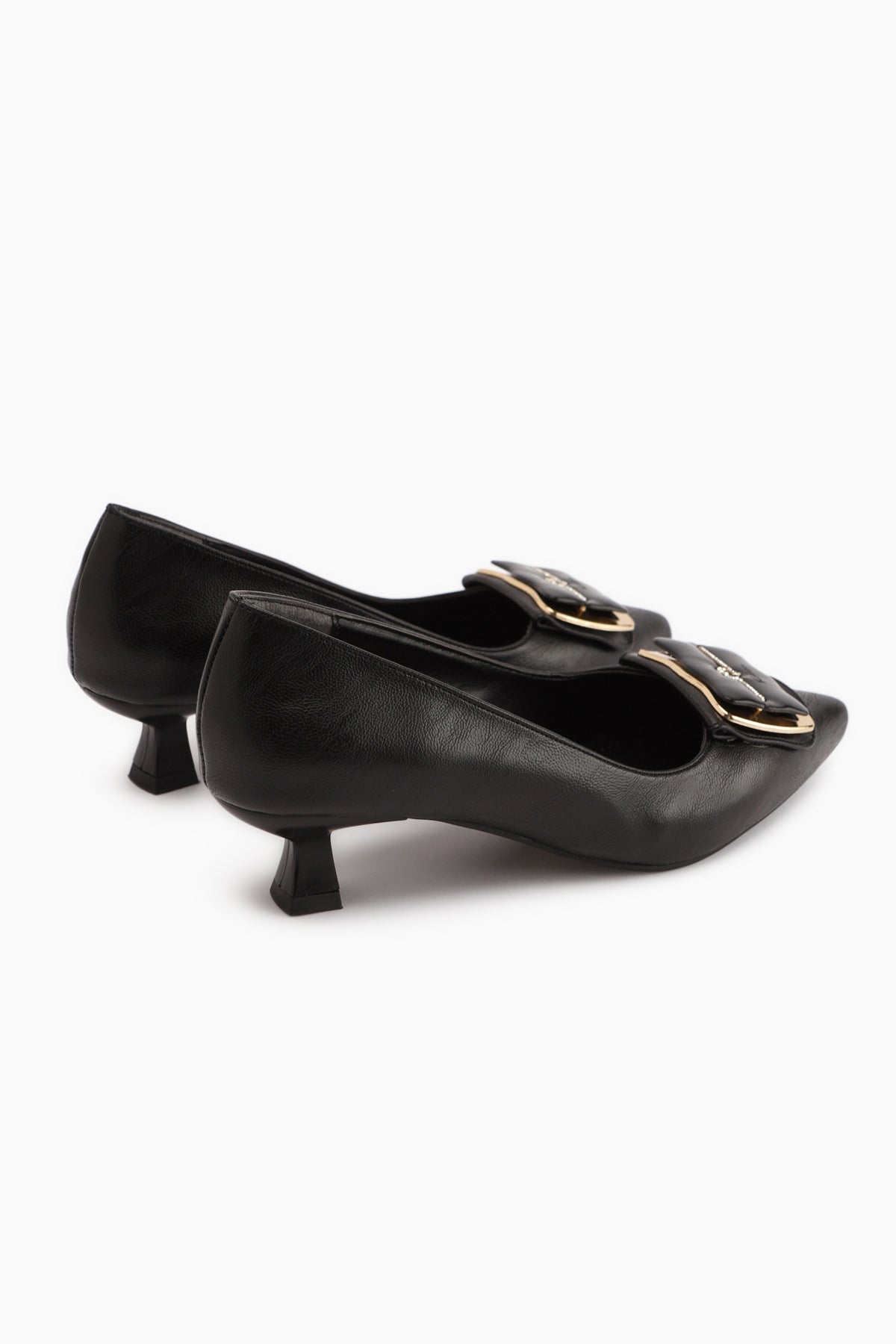 Judita Black Buckled Women's Heeled Shoe