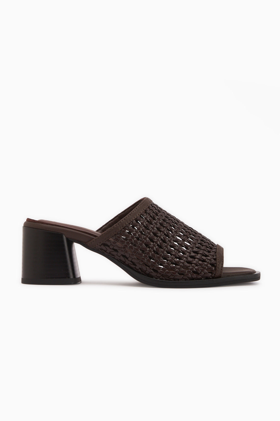 Luzia Genuine Leather Brown Handwoven Women’s Heeled Slippers