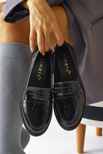Amelina Black Patent Everyday Shoe