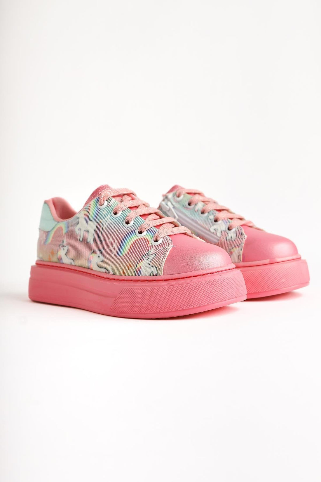 Gea Pink Unicorn Print Kids' Sneakers