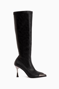 Gretta Black Heeled Stretch Boots