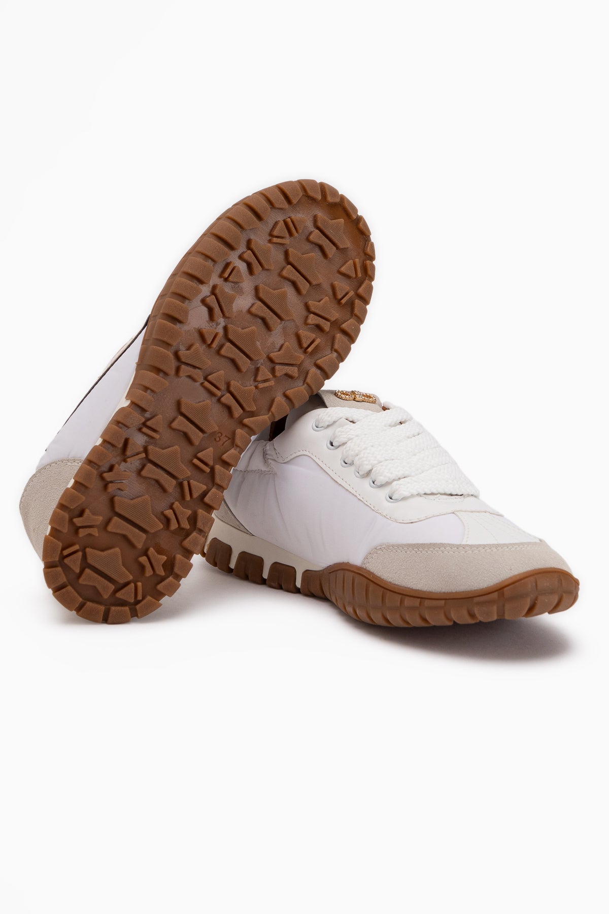 Jessica White Beige Suede Detailed Women’s Sneakers