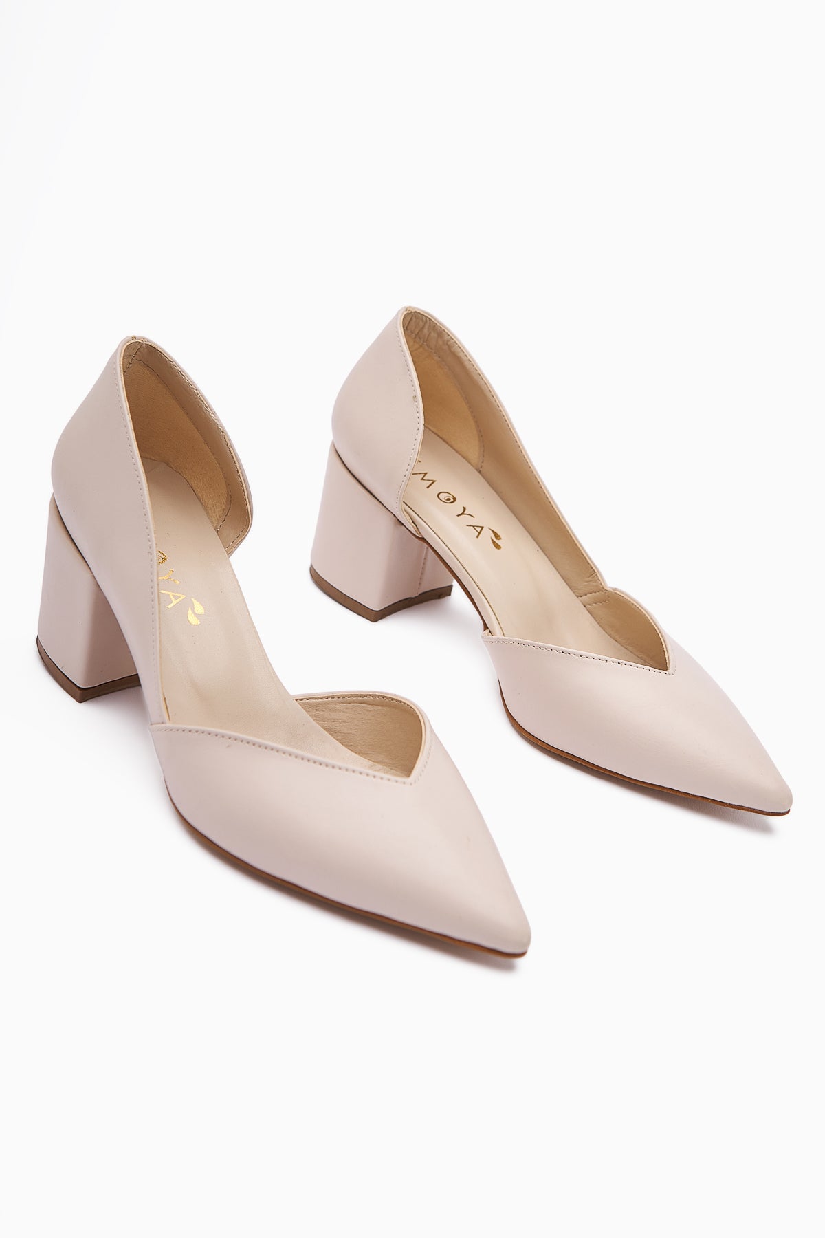 Albena Genuine Leather Open Toe Detailed Women’s Heeled Shoes
