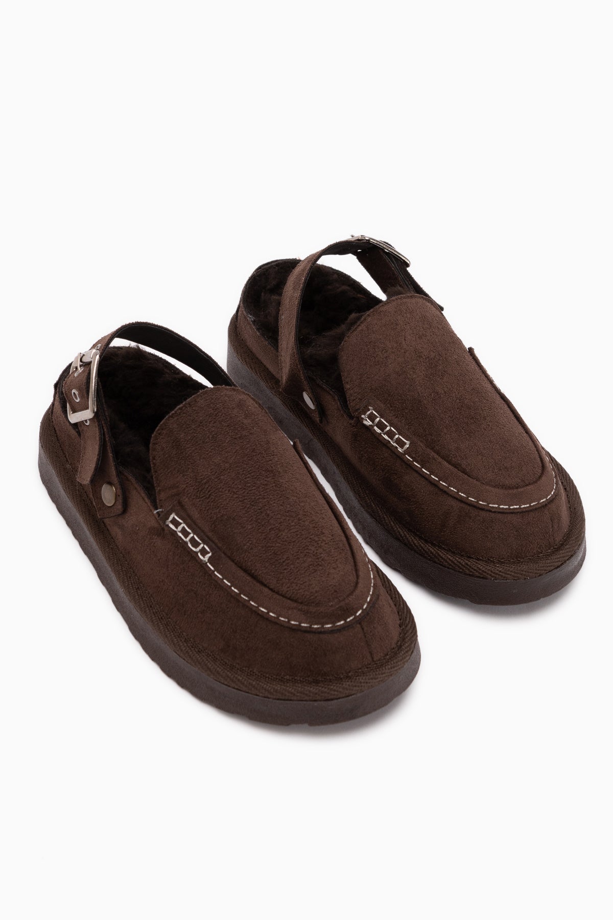 Cathy Brown Suede Fur Women’s Slippers