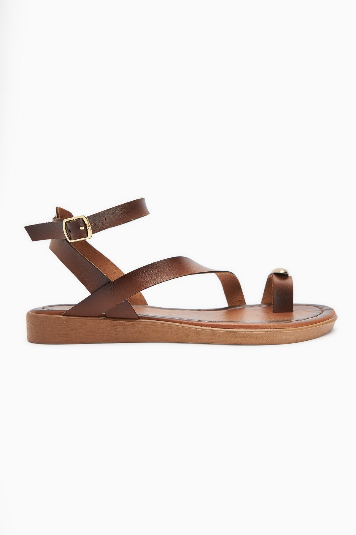 Anisa Taba Cross-Strap Buckled Thong Women's Sandals