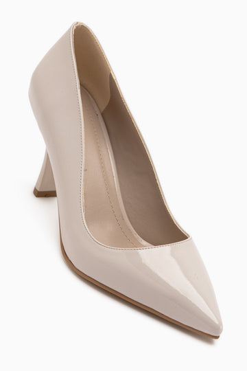 Dolly Beige Patent Stiletto Women’s Heeled Shoes