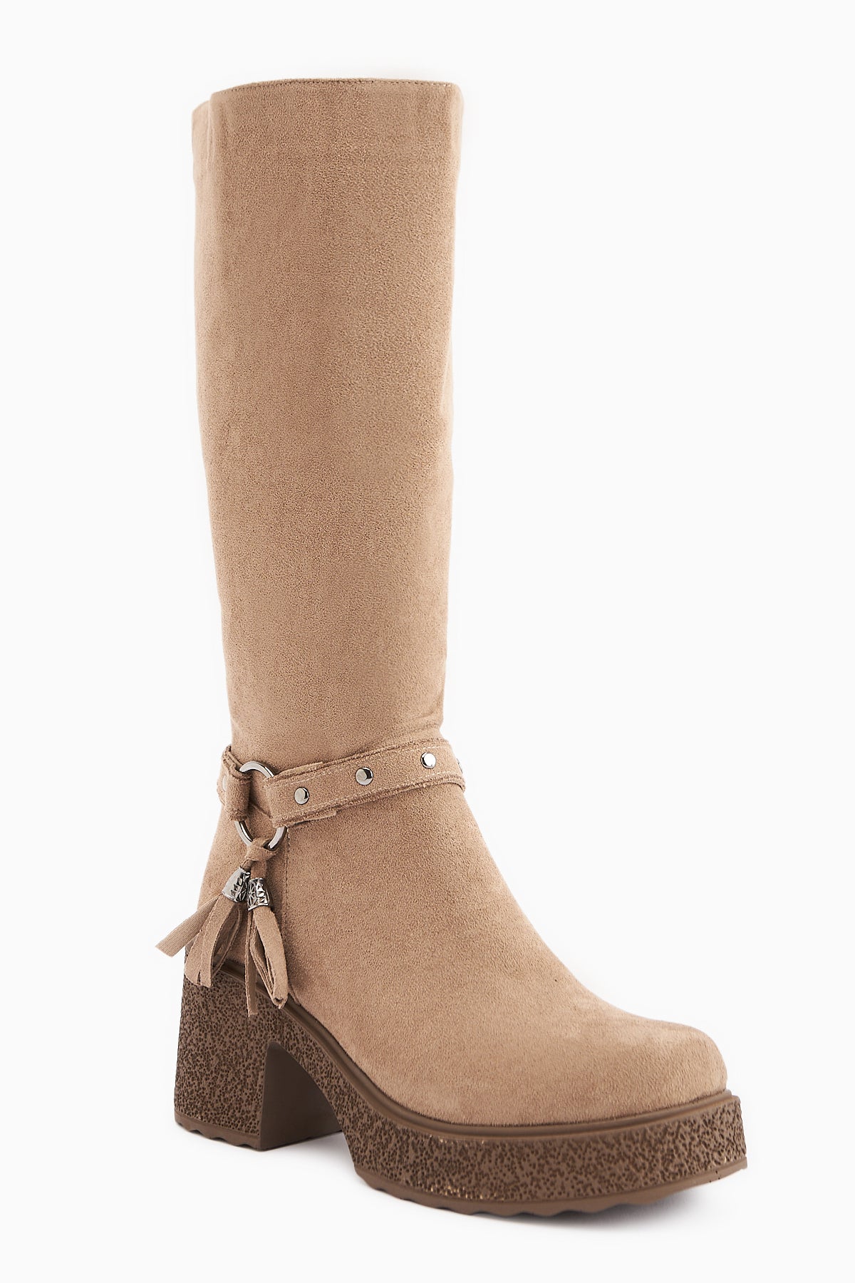 Kenzie Beige Suede Ankle Detailed Women’s Boots