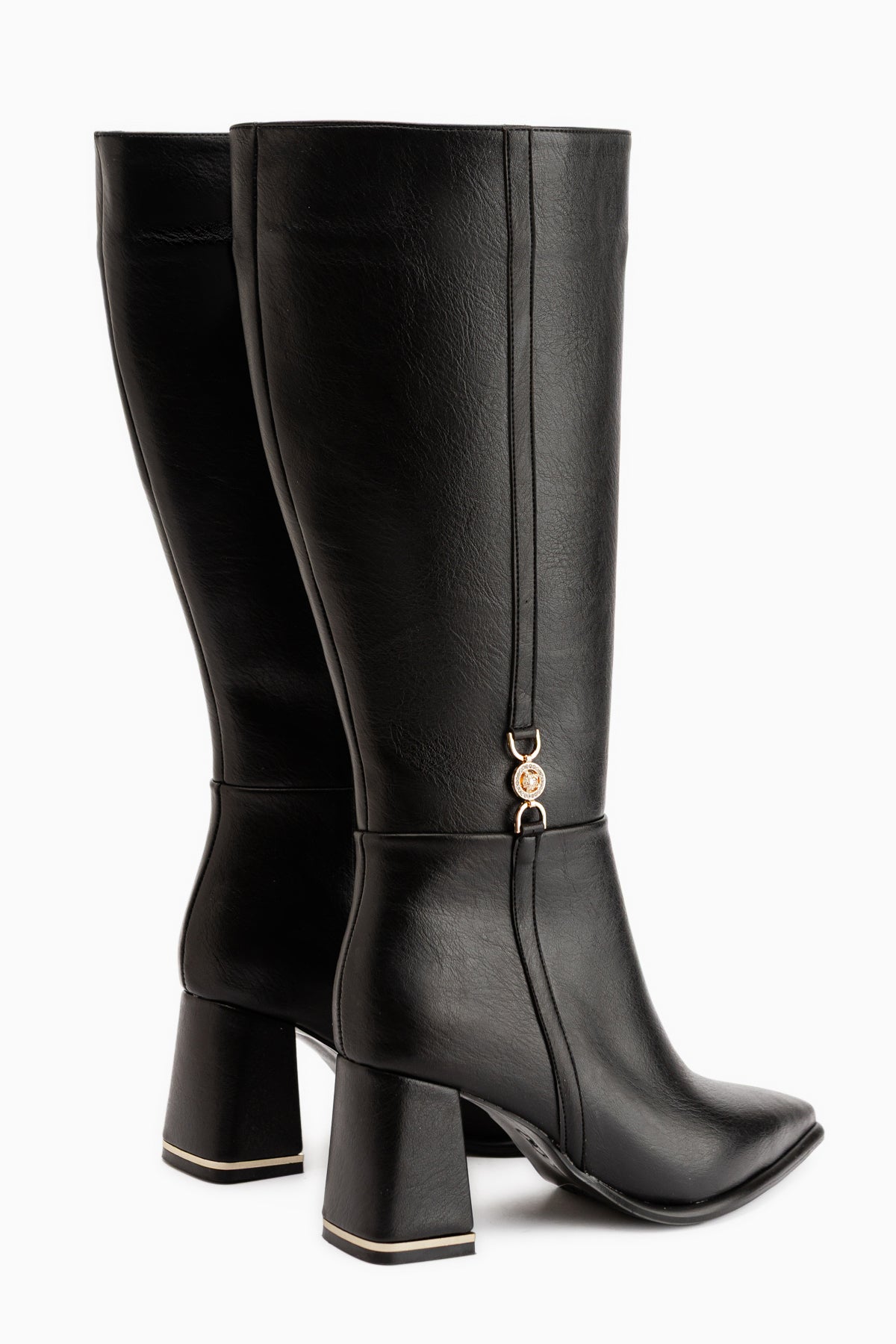 Kris Black Buckle Detailed Women’s Boots