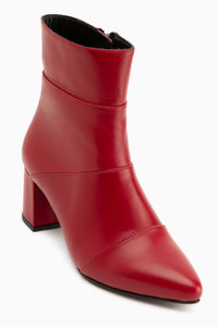 Amalia Genuine Leather Red Heeled Women’s Boots