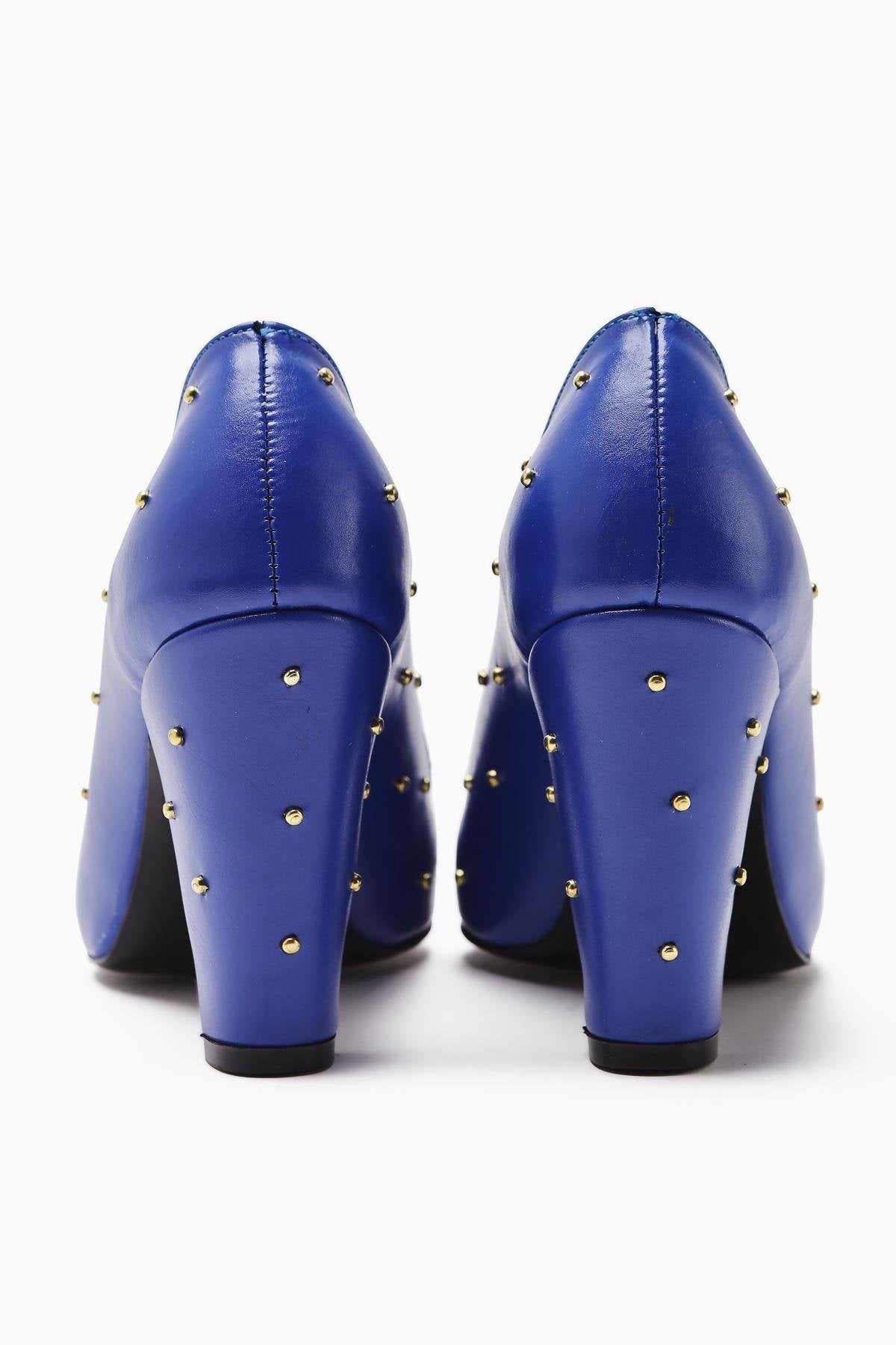 Audrey Navy Pointed-Toe Studded Detail Heels