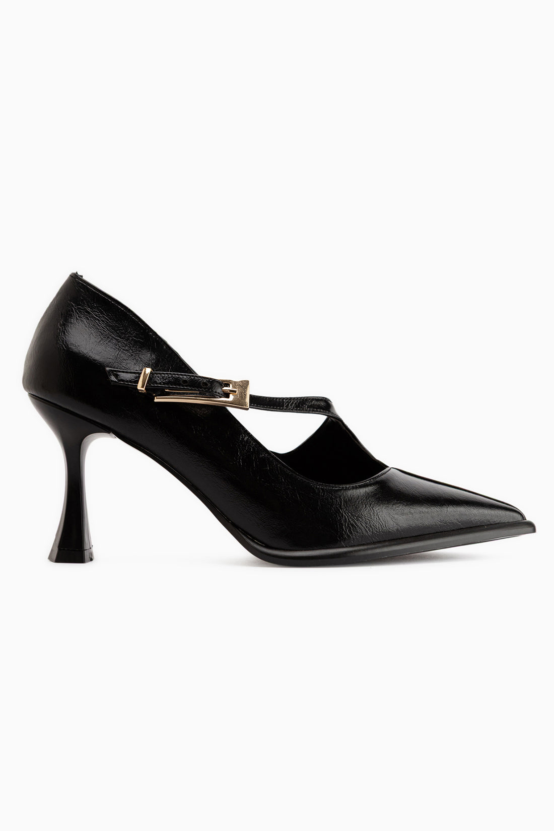 Sonja Black Belted Women’s Heeled Shoes