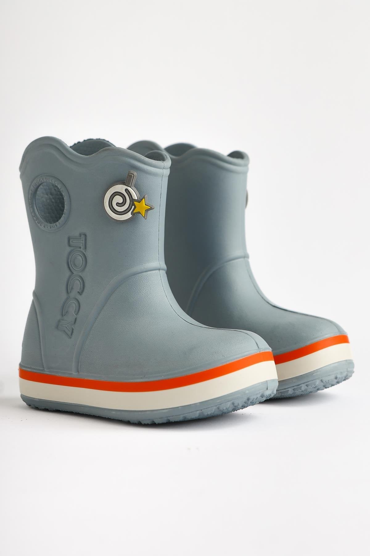 Christa Grey Pin Detail Waterproof Kids Boot